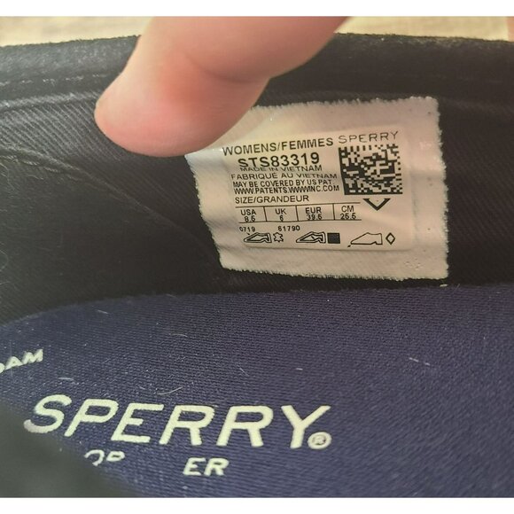 Sperry Womens Sz 8.5 Black Quilted Suede Slip On Sneakers Casual Shoes STS83319 - Picture 9 of 10